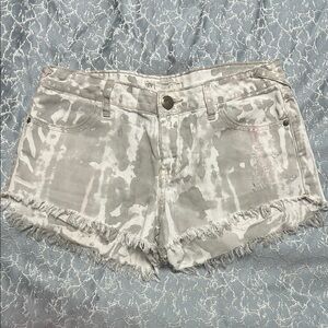 Free People Gray Jean Shorts Distressed Casual